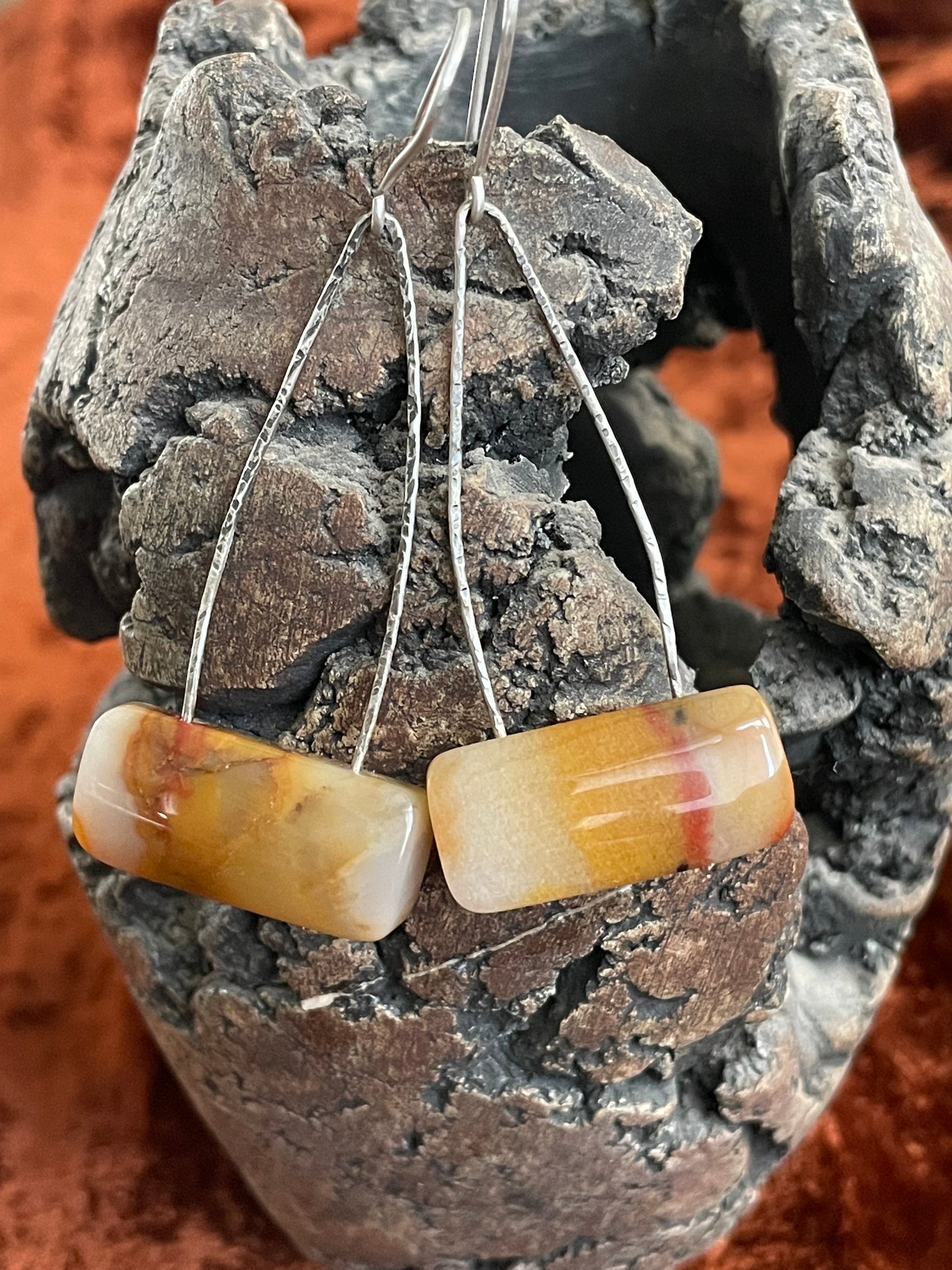 Carnelian and sterling silver earrings