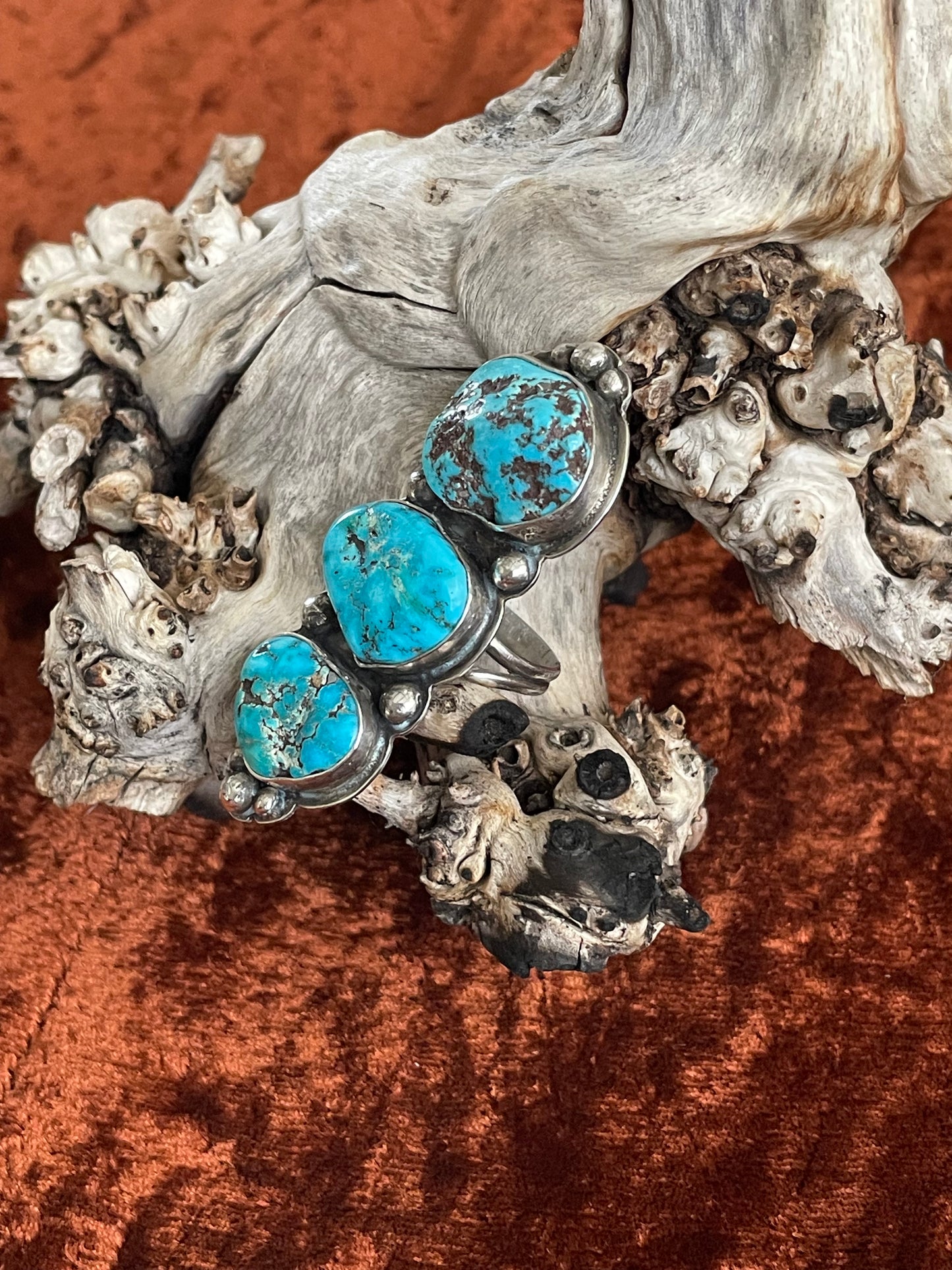 3 Stone Turquoise Statement Ring