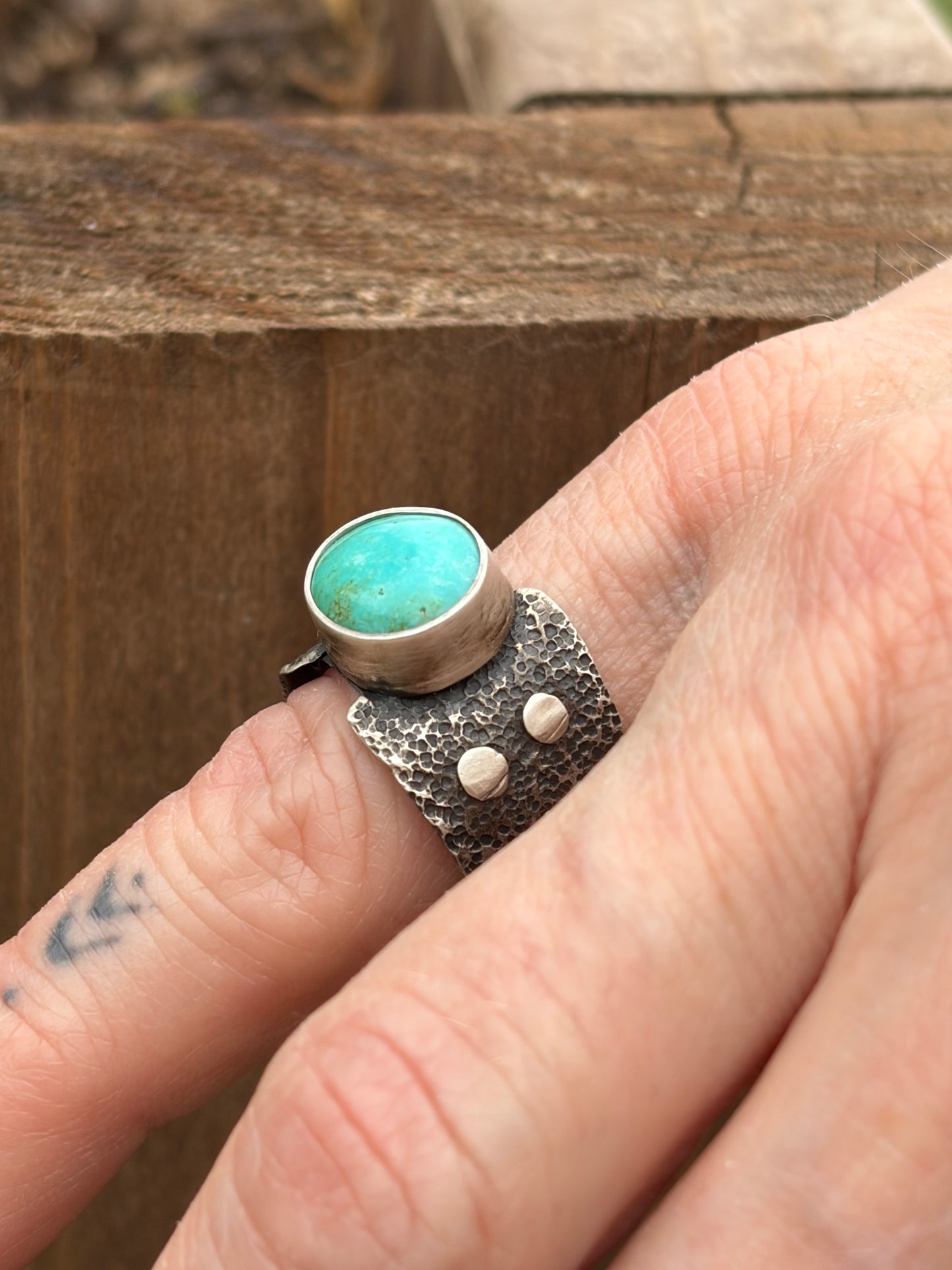 Campitos Turquoise Textured Ring