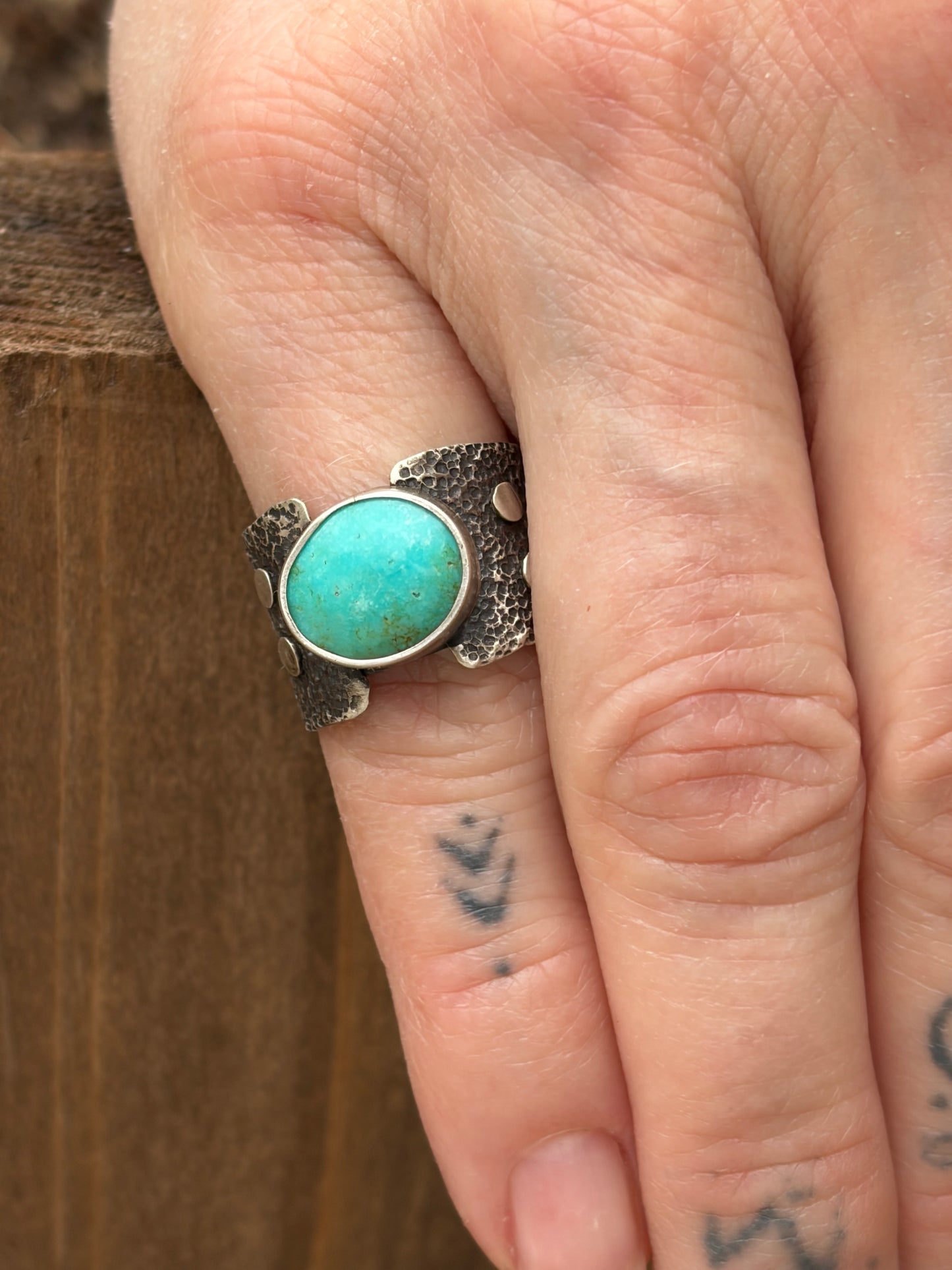 Campitos Turquoise Textured Ring