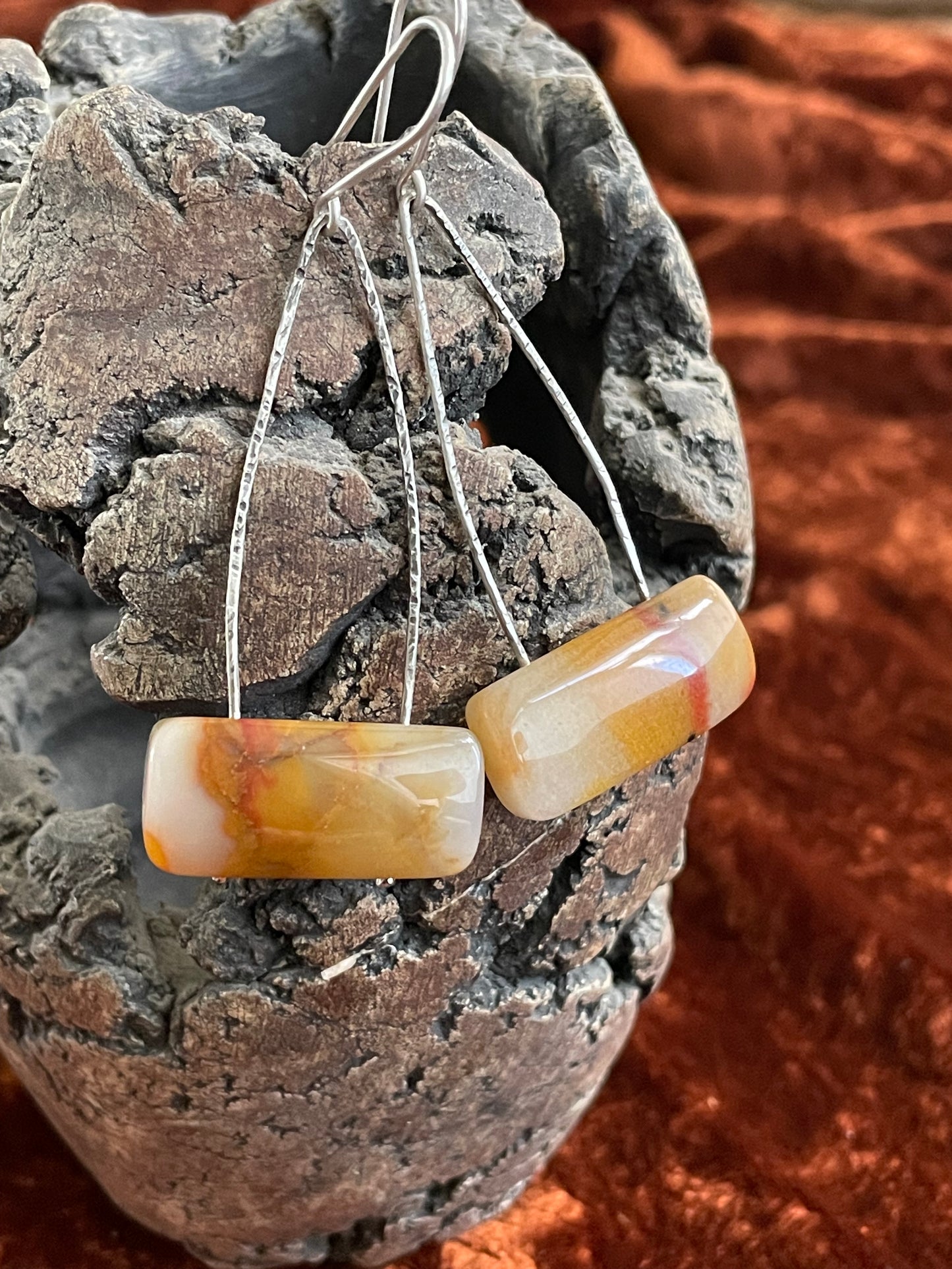 Carnelian and sterling silver earrings