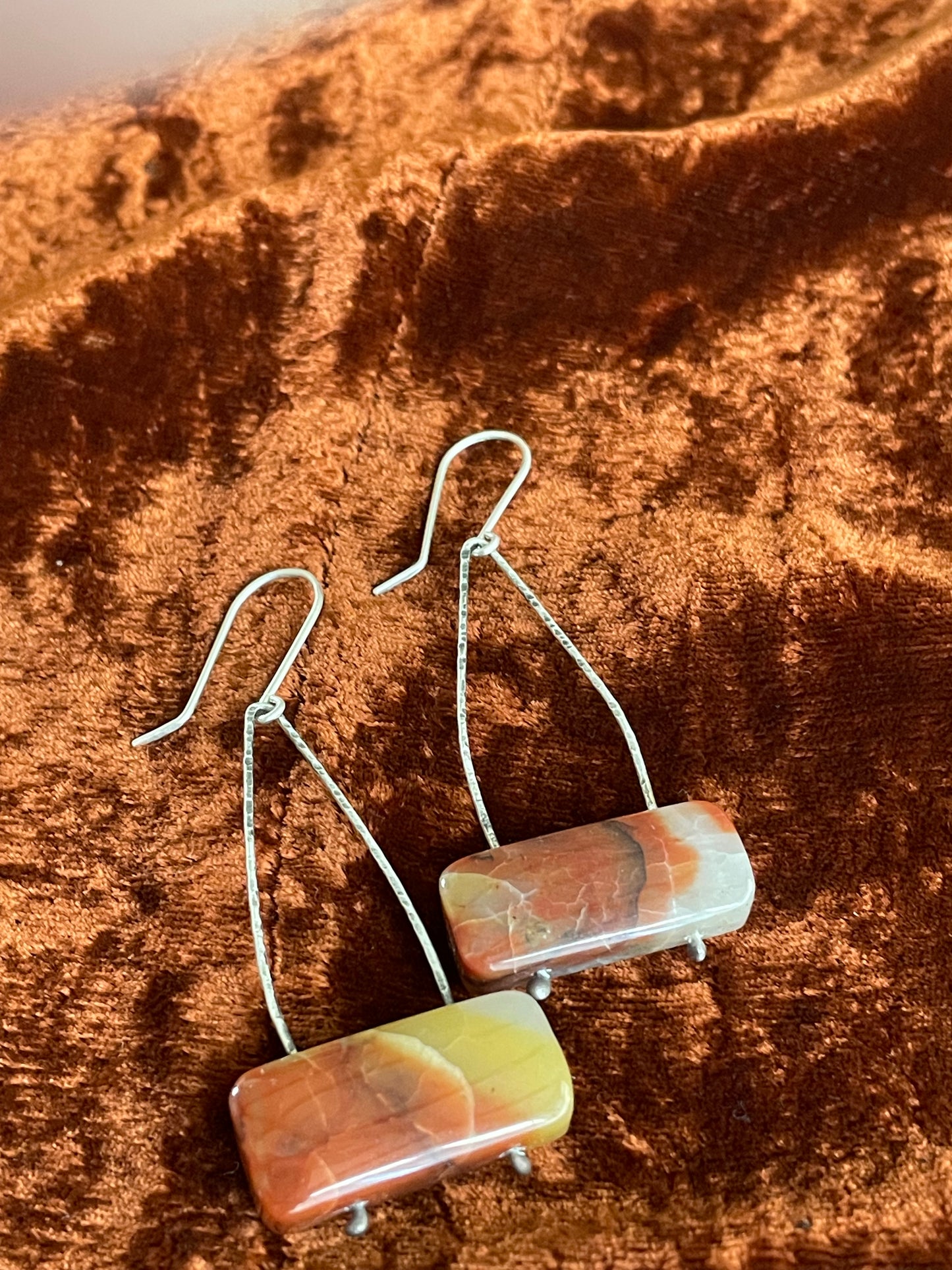 Carnelian and sterling silver earrings
