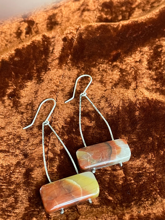 Carnelian and sterling silver earrings